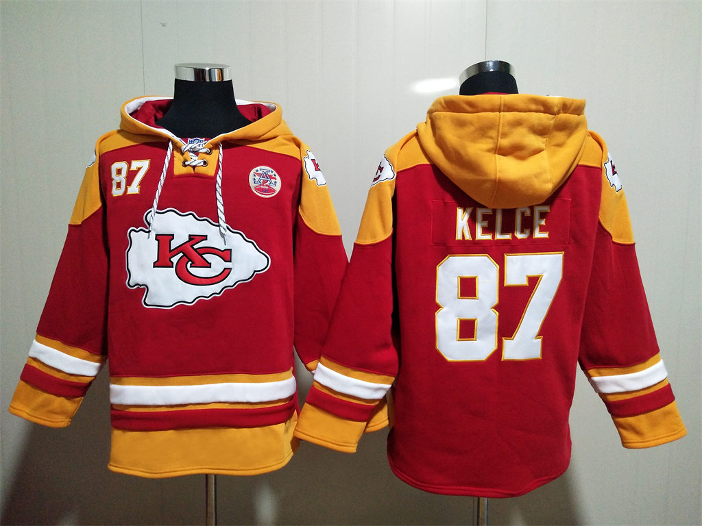 Kansas City Chiefs #87 Travis Kelce Hoodies Sweatshirts with Customized Design Embroidered Jerseys